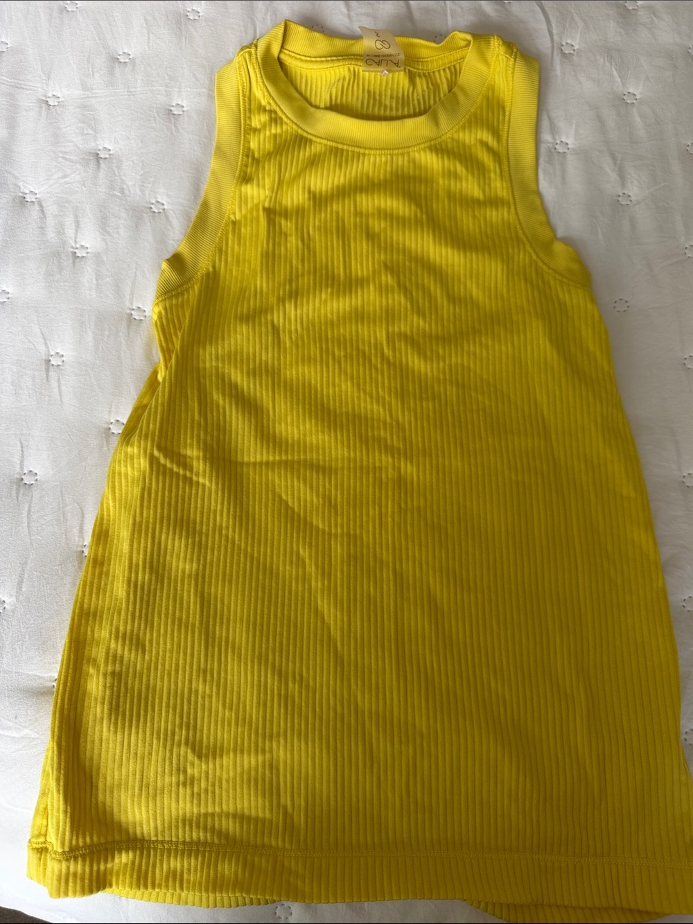 CALIA by Carrie Underwood Ribbed Yellow Tank Top